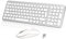 Ensemble Clavier et Souris sans Fil, PINKCAT Claiver AZERTY Français, Pack Clavier et Souris, Set Silencieux avec Récepteur Nano USB 2.4GHz, Compatible avec Windows/MacOS, Windows PC Laptop - Argent