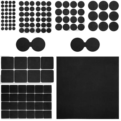 Set de Protectores de Muebles, 130 Pzas, Autoadhesivo, Negro, 8 Tamaños Diversos, Grosor 4 mm, de EVA, Almohadillas para Patas de Silla, Muebles y Mesa, Protectores de Suelo Autoadhesivos