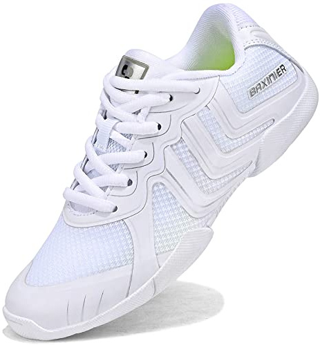 TUOTOM Girls White Cheer Shoes Youth Cheerleading Sneakers, 5 Big Kid