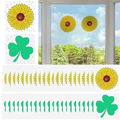CLDURHGE 60 pièces pièges à mouches de fenêtre conception de fleur piège à mouches fenêtre piège à mouches de fruits autocollant piège à mouches papier piège à mouches pour
