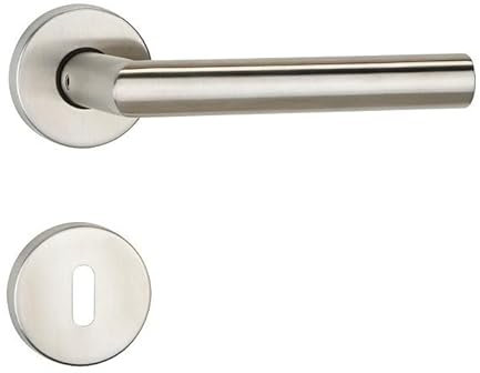 FELGNER Garniture de poignée Como II pour serrures à garde | panneau de porte qualité poignée de porte ferrure de porte rosace pour portes intérieures portes de chambre | couleur argent