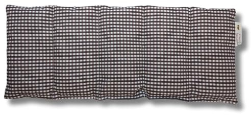 Franzis Nähstube I Kudde av körsbärssten I 50x20cm I rutig brun I 100% bomull I Kudde av korn I Lindring av smärta I Värmedyna för mikrovågsugn I Kall kuddel