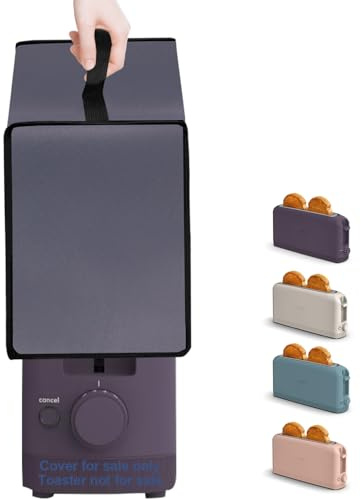NUENSS-ROR Cover for Bella 2 Slice Slim Toaster, 2-Slice Toaster Cover, Waterproof Heat-Resistant Dust-proof Toaster Cover Case Heavyweight Thickened Toaster Dust Cover with Handle (Only Cover-Purple)