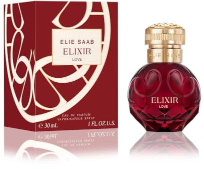 Elie Saab Elixir Love 30 ml – Eau de Parfum 30 – Frauen Parfüm – Fruchtig-floraler Chypre-Duft – Florale und Fruchtige Noten – Roter, Juwelenförmiger Glasflakon