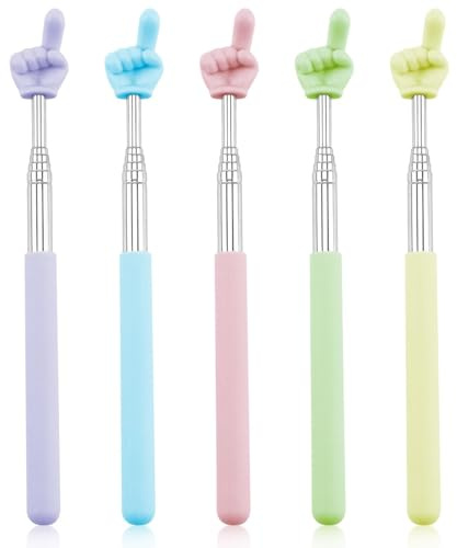 5 Pcs Bacchette Telescopiche Allungabili, Bacchette Telescopiche Retrattili per Insegnanti Set da 5 Colori per Presentazioni e Formazione