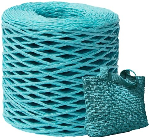 Filo per rafia, 150 m, rotolo di filo per rafia, in cotone, ideale per cappelli di paglia, lavori all'uncinetto, artigianato creativo
