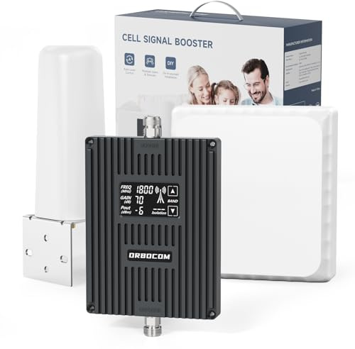 ORBOCOM Handy Signalverstärker Unterstützt Frequenzen 1, 3, 7, 8 und 20 für 5G 4G 3G GSM LTE Mobilfunk Signalverstärker für ganze Häuser Bereich Bis Zu 400 Quadratmeter