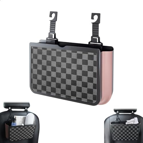 letuxaamz Papelera Coche, Cubo para Coche Caja de Almacenamiento para Coche, Papelera Plegable Negra para Coche, Organizador Interior para Basura y Accesorios Coche