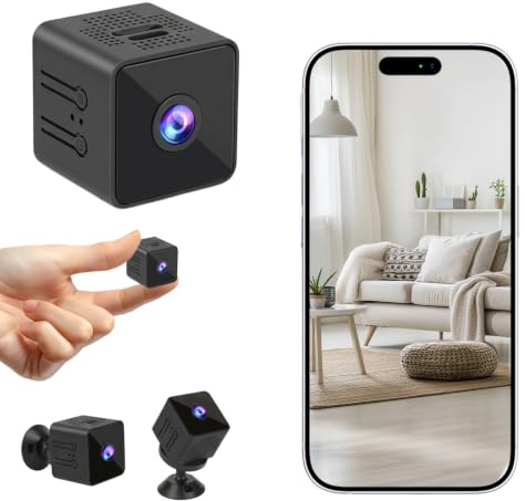 XAVURO Mini Caméra WiFi 1080P, Caméra de Surveillance Intérieure sans Fil avec Détection de Mouvement et Vision Nocturne, Caméra pour Voiture/Maison/Enfants