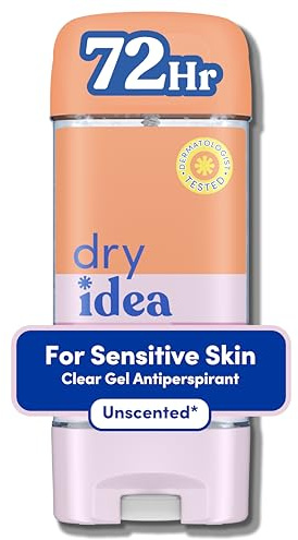 Dry Idea Gel Deodorant & Antiperspirant for Women - Hypoallergenic for Sensitive Skin, 2X Longer Sweat Protection*, 72Hr Odor Control, Unscented, Womens Deodorant, 3 oz