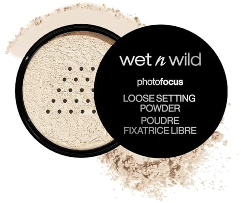 Wet n Wild Photo Focus Loose Setting Powder, Seidiges Gewichtsloses Fixierpuder zum Fixieren, Mattieren, Öl absorbieren und Backen, Weichzeichnungseffekt, Translucent, 20g