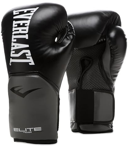 Everlast Pro Style Elite Guantes Unisex para Adultos, Negro/Gris, 226 G (8 Oz) Ue