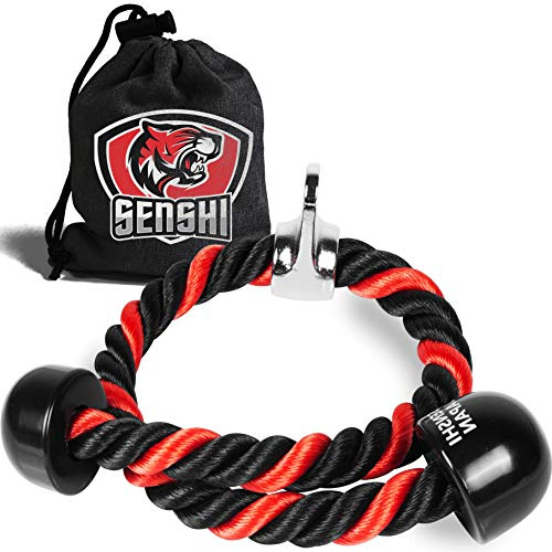 Senshi Japan Extra Length Tricep Rope, Versatile Strength Training Option, Heavy Duty Steel, Ceiling Mounted Cable Machine, Easy Installation & Setup, Pulley System-Designed Upto-36 inches
