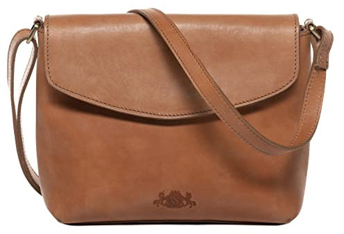 SID & VAIN Schultertasche Elysa aus Premium Natur-Leder I Handtasche Schultergurt für Damen I Umhängetasche beige handgefertigt