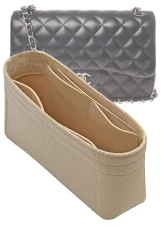 Organiseur de sac à main pour sac Chanel Organiseur classique à rabat moyen Organiseur en feutre 2009beige-M