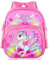 Kinderrucksack Mädchen und Jungen,Einhorn Rucksack,Schulrucksack Einhorn,Cartoon Druck Schultasche, Mit Brustgurt Und Fächern,Wasserdichter Backpack Rosa,Freizeitrucksack für Lernreisen (Rosa Small)