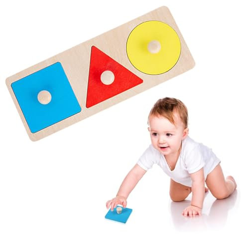 Holzpuzzle 1 Jahr, HolzPuzzle Baby Puzzle Montessori Puzzle, Mehrere Form Holz Puzzle Steckpuzzle, Puzzlespiel Für Baby Kleinkinder Kinder Lernspielzeug