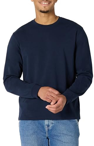 Amazon Essentials T-shirt épais à manches longues à coupe décontractée Homme, Bleu Marine, XL