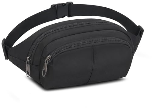 Bumbags Anti Theft Bag Waist Fanny Pack Water-Resistant Dog Walking Bumbag with 4 Pockets Adjustable Waist Bag for Women Men Travel Running Hiking Outdoor Sports