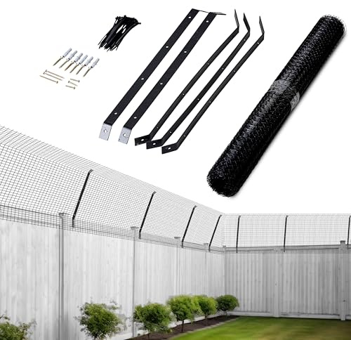 Cat Proof Fence Anti-Climb Barrier – Secure Outdoor Catio Enclosure Kit, Weatherproof Garden Mesh Fencing for Cat Safety & Protection (15 M)