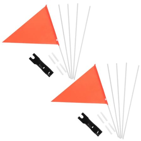SUPVOX 2 set Bandierine Sicurezza per Bicicletta Piccole Bandiere Riflettenti in Materiale Resistente Accessori per per Visibilità e Protezione su
