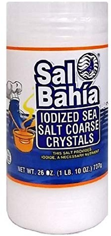 Sal Bahia Iodized Sea Salt COARSE Crystals 26 Oz Bottle
