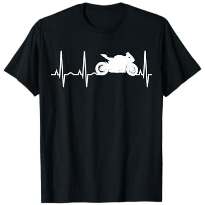 Motorcycle Heartbeat T-Shirt - Best Sport Bike Gift Tee T-Shirt