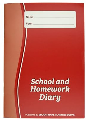Educational Planning Books-School & Homework Diary A5 Week-to-View Study Planner and Study Notebook | Revision and Homework Planner to Get Organised | Study Essentials for Academic Success–Red(PD1-R)