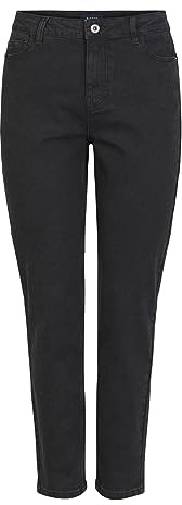 Pieces Kesia Jean Taille Haute Longueur Cheville Mom, Jean Noir, L