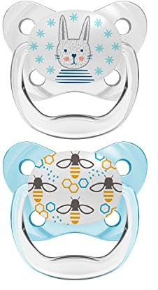 Dr. Brown's Tétine Prevent en silicone T-1 0-6 mois Bleu 2 unités