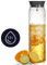 PJCKitchen Wasserkaraffe aus Glas, 1.2 Liter, Glaskaraffe mit Deckel, Silikondeckel, Höhe 30.5cm Karaffe