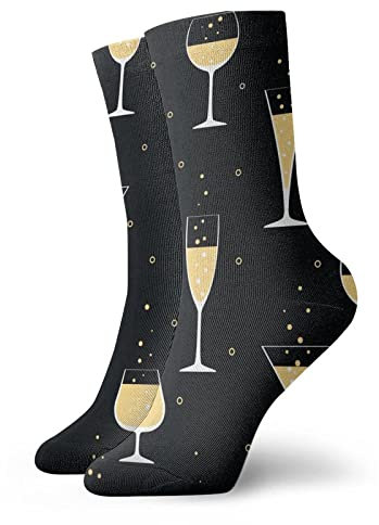 832 Chaussettes Verres À Champagne Sur Fond Noir Chaussettes De Sport Légères Socquettes De Sport Confortables Socks Pour Courir Handball Cadeau
