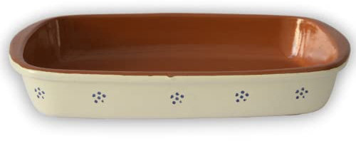 Teglia Rettangolare, Pirofila teracotta, Lasagnera 42x25 cm, Disegno Gallo, Colì Maioliche e Terrecotte dal 1650