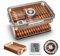 CIGARLOONG Humidor per sigari grande alloggio 100 sigari, scaffale in legno di cedro incorporato con igrometro trasparente scatola di stoccaggio per sigari (senza sigari)