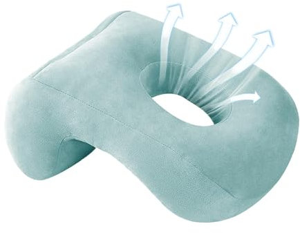 Almohada de boca abajo, cómoda y suave para dormir con agujero para el brazo, almohada facial de dona, almohada de masaje para la cabeza, cuna boca abajo, almohada de apoyo para el cuello para siesta