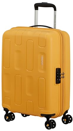 American Tourister Ellipso - Handgepäck Koffer 55 x 40 x 20 cm - Hartschalen Kabinentrolley für die meisten Airlines inkl. Ryanair und EasyJet - 4 Rollen, TSA-Schloss, Leicht - 32 L - Gelb