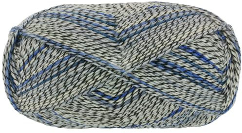 LANA GROSSA Meilenweit 100 Denim Mix | Sockenklassiker, bedruckt und waschmaschinenfest | Handstrickgarn aus 75% Schurwolle & 25% Polyamid | 100g Wolle, Stricken & Häkeln | 420m Garn FB 9638