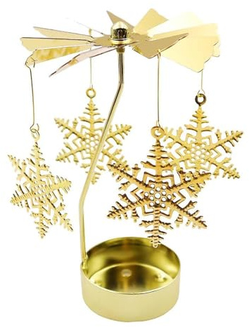 SHUOHONG Rotierende Kerzenhalter, Windlichter Tischdeko, Kerzenständer mit Metallaroma Kerzen Deko, Teelichthalter, Teelichtgläser für Wohnzimmer Heimdekoration Weihnachtsdeko Party Hochzeit Deko (S)