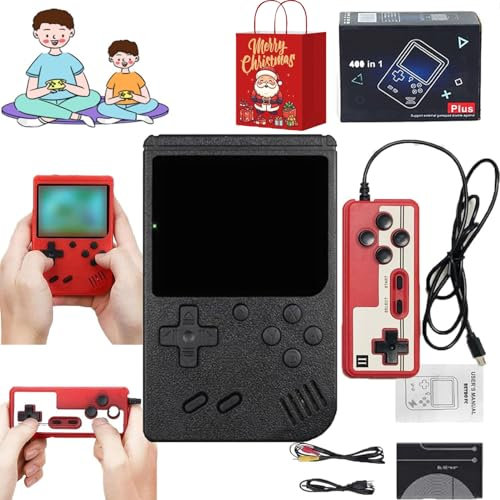 Arcade Buddy Tendo, Retro Handheld Game Console, Over 400 Nostalgic Games, Handheld Retro Game Console Support 2 Players Play On TV, Handheld Game Console Bag (Black)
