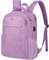 Voova Travel Laptop Backpack for Women & Men, Lightweight Business Rucksack Work Bag with USB Charging Port, Anti Theft Backpack Waterproof Slim School Rucksack Fits 15.6 Inch Laptop, Purple