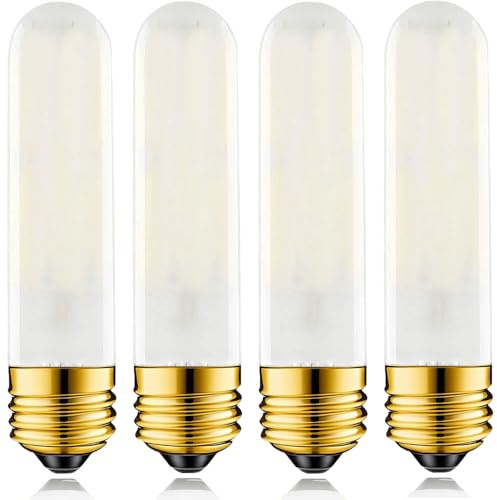 Jacqings 40 Watt T10 Clear Tubular Incandescent Light Bulb, Vintage Style Showcase Bulb,Showcase lamp, 2700K Soft White, E26 Medium Base, 280 Lumens (Misty White)