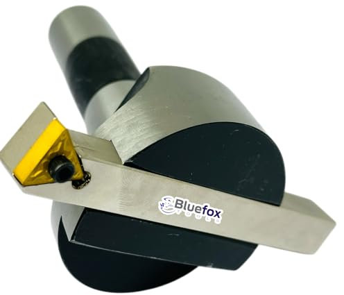 Bluefox 2.5 Fly Cutter R8 Shank for Bridgeport Milling Machine Includes 1/2x 1/2x 4 Indexable Tool Bit 7/16 UNF Drawbar High-Precision Machining Tool for Smooth Surface Finishing & Material Removal