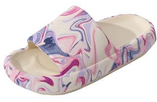 R-ISLAND Chanclas para mujer de verano con diseño divertido, ligeras y cómodas, tipo zapatillas, ideales para casa, piscina y playa.(Morado 38)