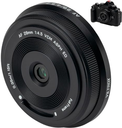 VILTROX 28mm F4.5 Z para Nikon Z Mount Lente,AF 28mm f/4.5 Z Mount Pancake Objetivo Fixed Focal Length,Full Frame Wide Angle Lens for Nikon Z8 Z9 Z6 Z7 Z6II Z7II Z5 Z5II ZFC Z30 Z8 Z250