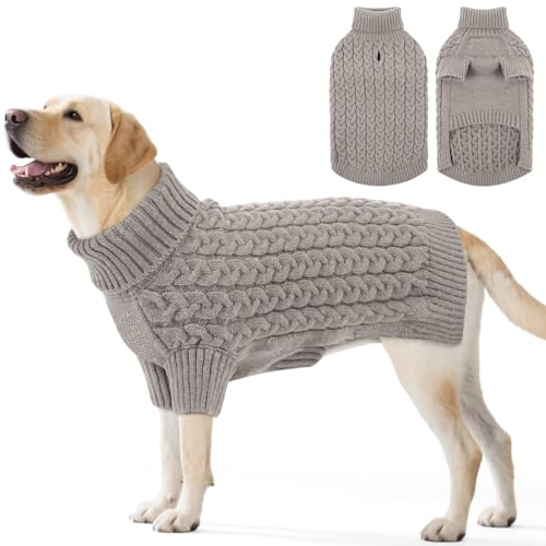 ASENKU Pull Chien Moyen Taille L, Pull-Overs pour Chien avec Manches,Hiver Tricot Col Roulé Pull Chaud pour Chiens, Manteau pour Chiens pour Bouledogue Français Teckel Chihuahua