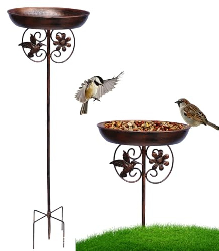 Decoración De Del Baño De Pájaros Desmontable Para El Jardín Del Jardín Del Jardín Del Jardín Afu | Comederos Para Pájaros Para Al Aire Libre - Beaths Para Al Aire Libre Con Estaca De Tierra