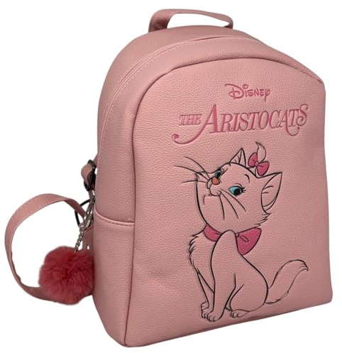 Zaino passeggio Marie Disney Gli Aristogatti 28 cm borsa a spalla con applicazione pon pom accessorio per bambini e ragazzi