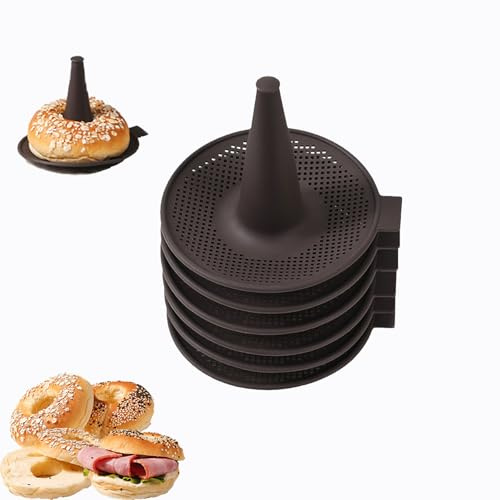 Hachera 6stk Bagel Backform, Silikon-Donut-Formen zum Backen, Donut Muffin Silikon-Kuchenform, Wiederverwendbare, für Doughnuts, Bagels und Muffins, Kuchen