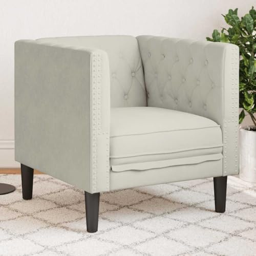 Lumanois Sillón Chesterfield de Terciopelo Crema,Mobiliario,Sofás,16.4kg-372680
