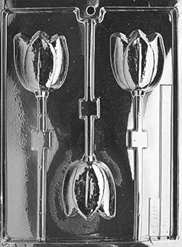 Grandmama's Goodies F037 Tulip Flower Lollipop Chocolate Candy Soap Mold with Exclusive Molding Instructions